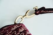 Dior Saddle Oblique Embroidery Bag Red 25.5x20x6.5cm - 5