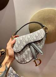 Dior Saddle Oblique Jacquard Bag Beige 25.5x20x6.5cm - 1