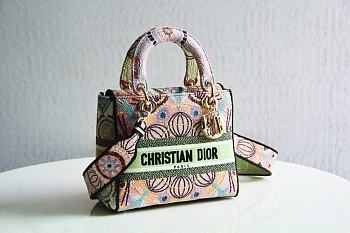 Dior Lady D-Lite In Lights Embroidery Bag Multicolor 24x20x11cm