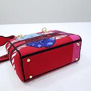 Dior Lady D-lite Bag Bright Pink Multicolor D-Flower Pop Embroidery  - 5