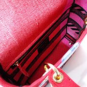 Dior Lady D-lite Bag Bright Pink Multicolor D-Flower Pop Embroidery  - 3