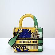 Dior Lady D- Lite Bag Bright Yellow and Green D-Flower Pop Embroidery - 1