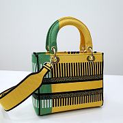 Dior Lady D- Lite Bag Bright Yellow and Green D-Flower Pop Embroidery - 5