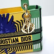 Dior Lady D- Lite Bag Bright Yellow and Green D-Flower Pop Embroidery - 3