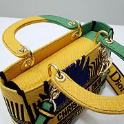 Dior Lady D- Lite Bag Bright Yellow and Green D-Flower Pop Embroidery - 2