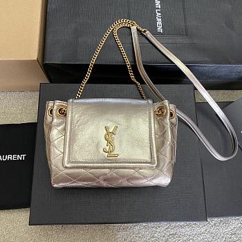 Saint Laurent Nolita Mini Leather Shoulder Bag Champagne Gold