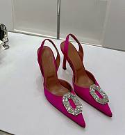 Amina&Muaddi Crystal Slingback in Pink - 1