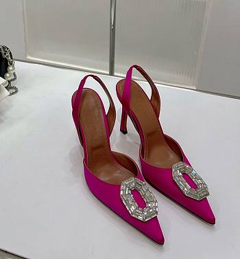 Amina&Muaddi Crystal Slingback in Pink