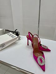Amina&Muaddi Crystal Slingback in Pink - 5