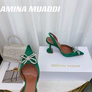 Amina&Muaddi Bow High Heels in Green - 6
