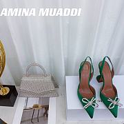 Amina&Muaddi Bow High Heels in Green - 5