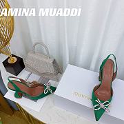 Amina&Muaddi Bow High Heels in Green - 3