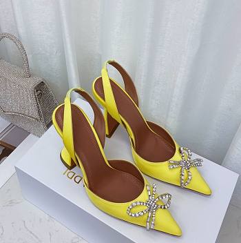 Amina&Muaddi Bow High Heels in Yellow