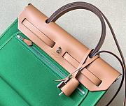 Hermes Herbag31 Zip Bag Green Brown 31x25x10cm - 5