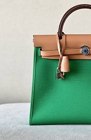Hermes Herbag31 Zip Bag Green Brown 31x25x10cm - 3