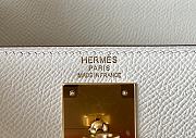 Hermes Kelly Epsom Bag In White 28x22x10cm - 4