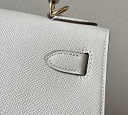 Hermes Kelly Epsom Bag In White 28x22x10cm - 5