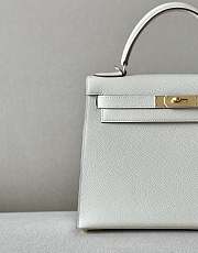 Hermes Kelly Epsom Bag In White 28x22x10cm - 6