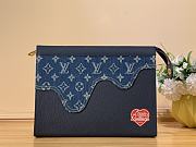 Louis Vuitton Pochette Voyage Monogram Canvas Clutch Denim M45961 27x21x6cm - 1