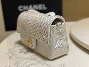 Chanel Flap Bag Python Leather White 20cm - 6