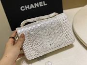 Chanel Flap Bag Python Leather White 20cm - 3