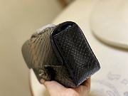 Chanel Flap Bag Python Leather Black Orange Stripe 20cm - 2