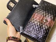 Chanel Flap Bag Python Leather Black Orange Stripe 20cm - 4