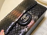 Chanel Flap Bag Python Leather Black Orange Stripe 20cm - 5