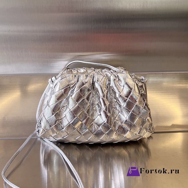 Bottega Veneta Mini Pouch Silver 576227 22x13x5cm - 1