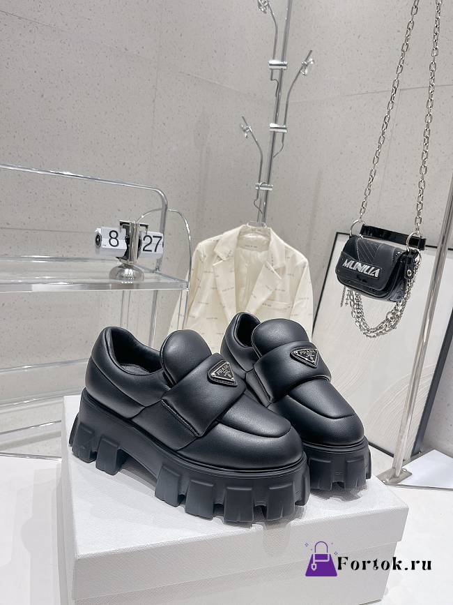 Prada Soft Padded Nappa Leather Loafers Black - 1