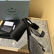 Prada Crystal Satin Slippers Black - 3
