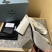 Prada Crystal Satin Slippers White - 4
