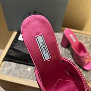 Prada Crystal Satin Slippers Pink - 4