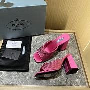 Prada Crystal Satin Slippers Pink - 2