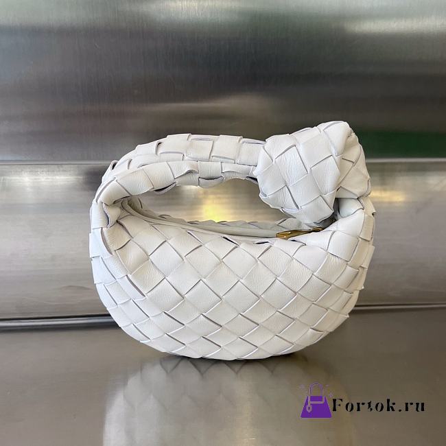 Fortok Bottega Veneta Candy Jodie Bag in White 730828 16x17x6.5cm - 1