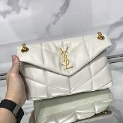 Fortok Saint Laurent Loulou Puffer Quilted Lambskin Bag in White 29x17x11cm - 1