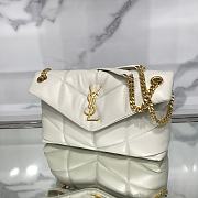 Fortok Saint Laurent Loulou Puffer Quilted Lambskin Bag in White 29x17x11cm - 4