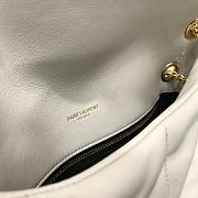 Fortok Saint Laurent Loulou Puffer Quilted Lambskin Bag in White 29x17x11cm - 5