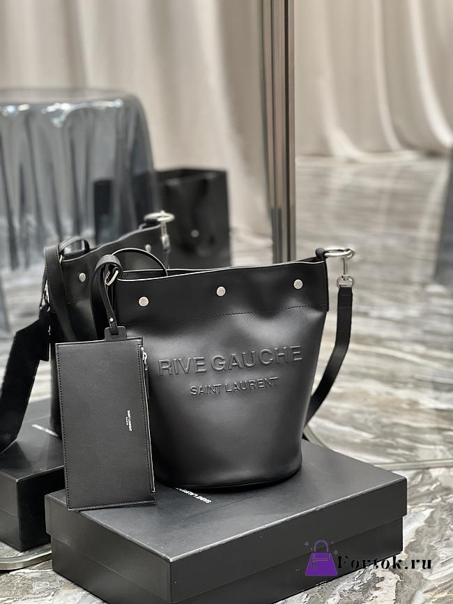 Fortok Saint Laurent Rive Gauche Bucket Bag In Black - 1