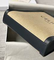 Fortok Celine Vertical Cabas Tote Canvas with Leather Beige Black - 6