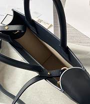 Fortok Celine Vertical Cabas Tote Canvas with Leather Beige Black - 2