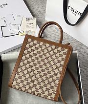 Fortok Celine Vertical Cabas Triomphe Tote Canvas Brown - 5