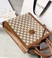 Fortok Celine Vertical Cabas Triomphe Tote Canvas Brown - 6