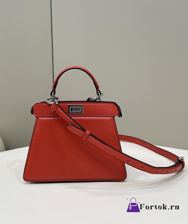 Fortok Fendi Peekaboo Iseeyou Petite Bag in Red 20x11x15cm - 1