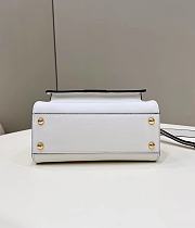 Fortok Fendi White Peekaboo Baguette Iconic Bag FF Buckle 23x11x18cm - 6