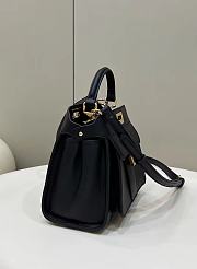 Fortok Fendi Black Peekaboo Baguette Iconic Bag FF Buckle 23x11x18cm - 6
