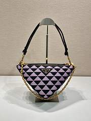 Fortok Prada Symbole Leather And Fabric Bag in Black and Purple - 1