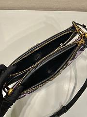 Fortok Prada Symbole Leather And Fabric Bag in Black and Purple - 3