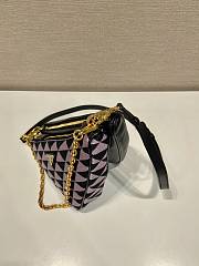 Fortok Prada Symbole Leather And Fabric Bag in Black and Purple - 5