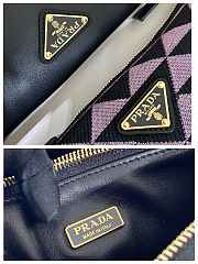 Fortok Prada Symbole Leather And Fabric Bag in Black and Purple - 6